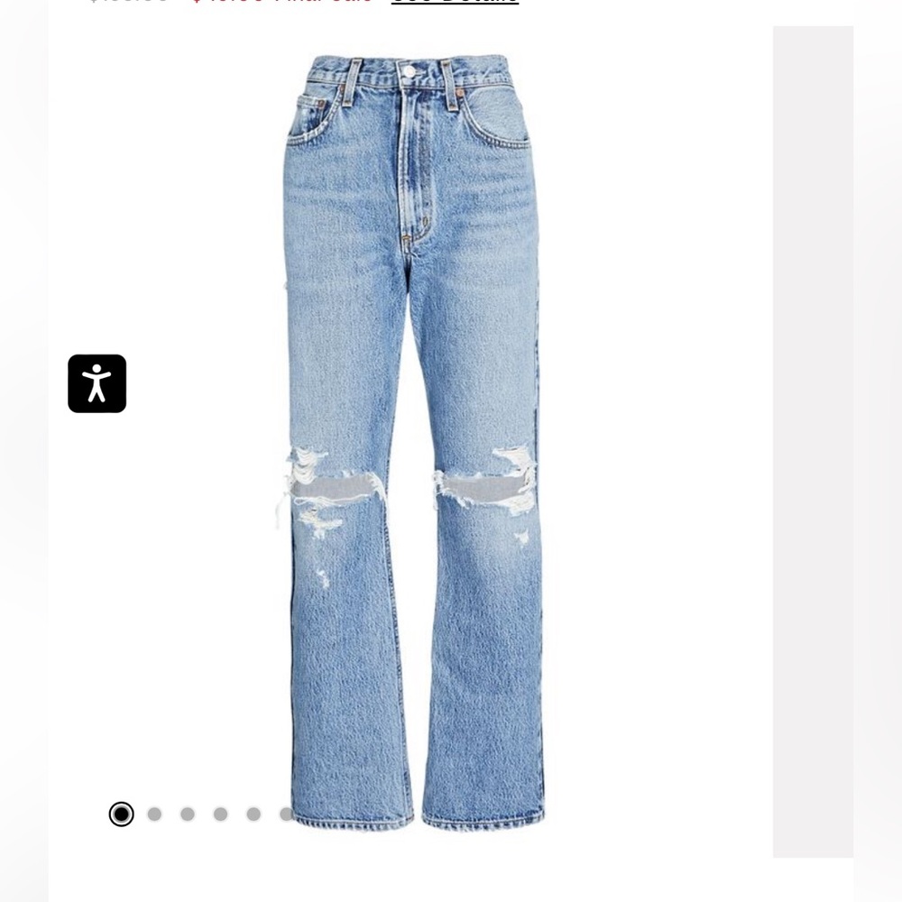 AGOLDE Mia Mid Rise Straight Jean Rule Distressed